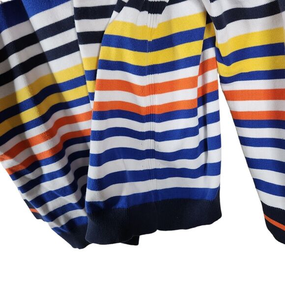 Vintage Tommy Hilfiger Mockneck Zip Sweater Wmn's 3X Orange Yellow Striped Y2K - Picture 4 of 10